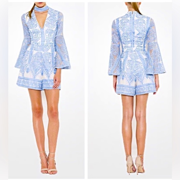 Lumiere by Bariano Pants - Lumiere by Bariano embroidered shorts romper sz XS